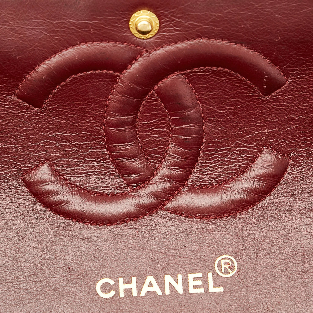 Pre-Owned Chanel Small Classic Double Flap Bag Lambskin Leather Black Shoulder Bag Women (Good)