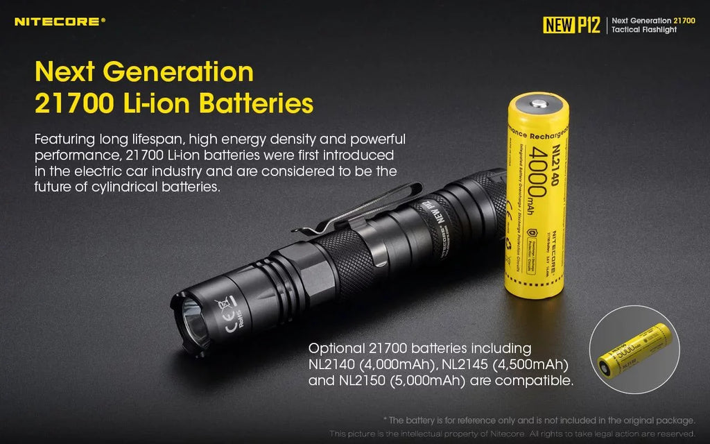 Combo: Nitecore New  Version Tactical  Flashlight -  -   - 1200 Lumens w/ Pressure Switch