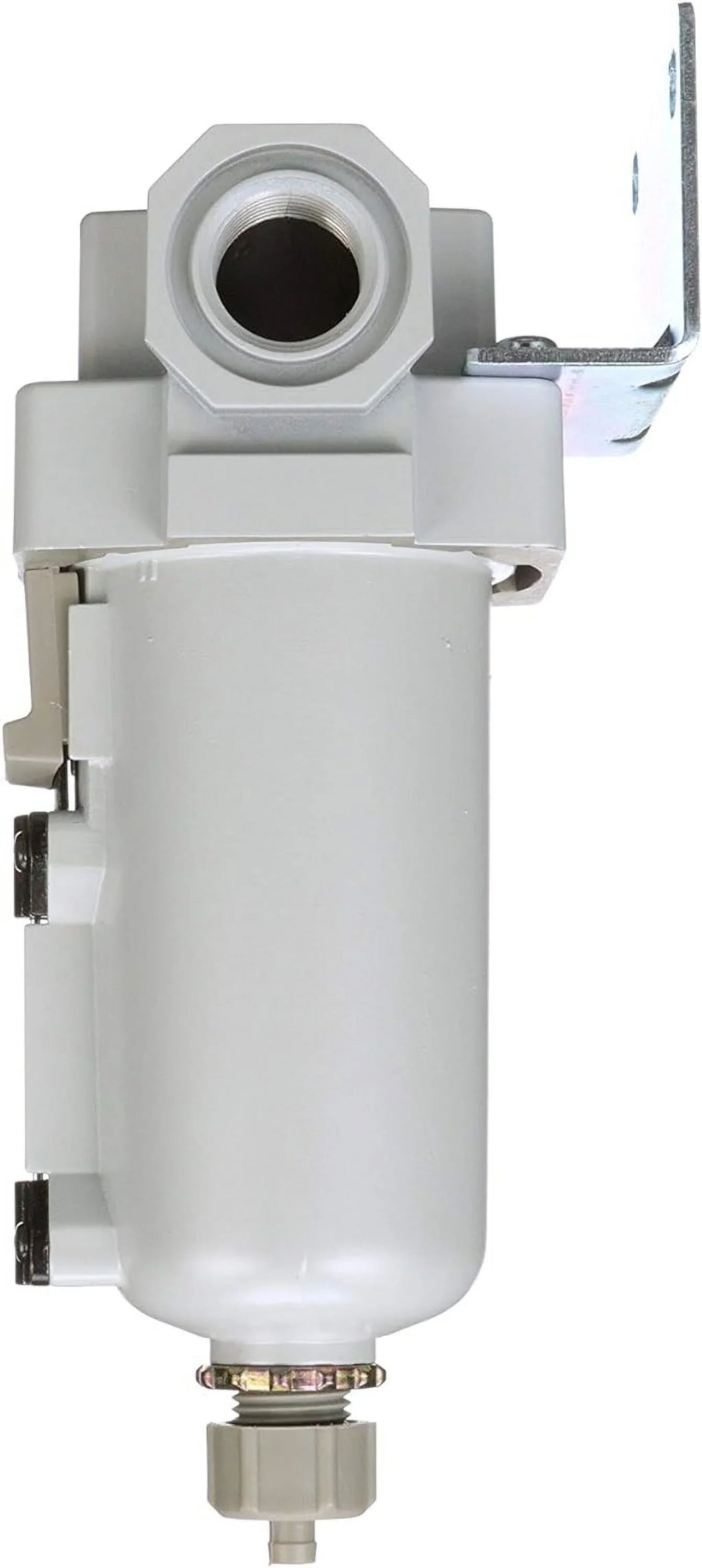 Compressed Air Coalescing Filter, 0.01 Micron 1/2"  - Metal Bowl, Manual Drain, Bracket