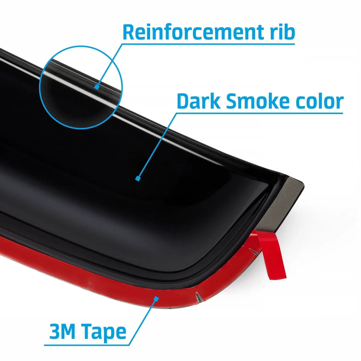 Incredibly Durable Sunroof Moonroof Wind Deflector 35.6" - Universal Sunroof, Moonroof Visor Shade Guard/Rain Guard - Tape-On Adhesive Top Wind Guard Low Profile Roof Visor -
