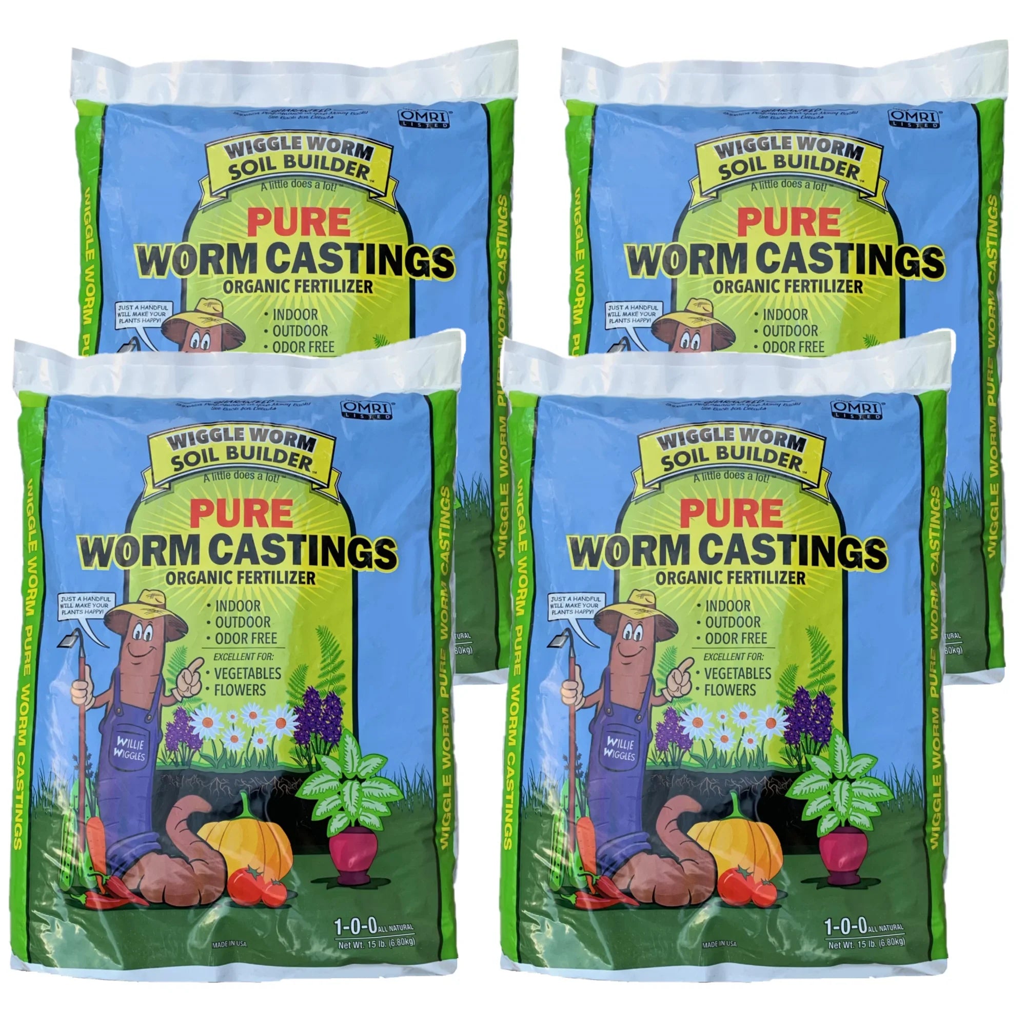 Soil Builder Earthworm Castings Organic Fertilizer, 15 lb. (4 Pack)