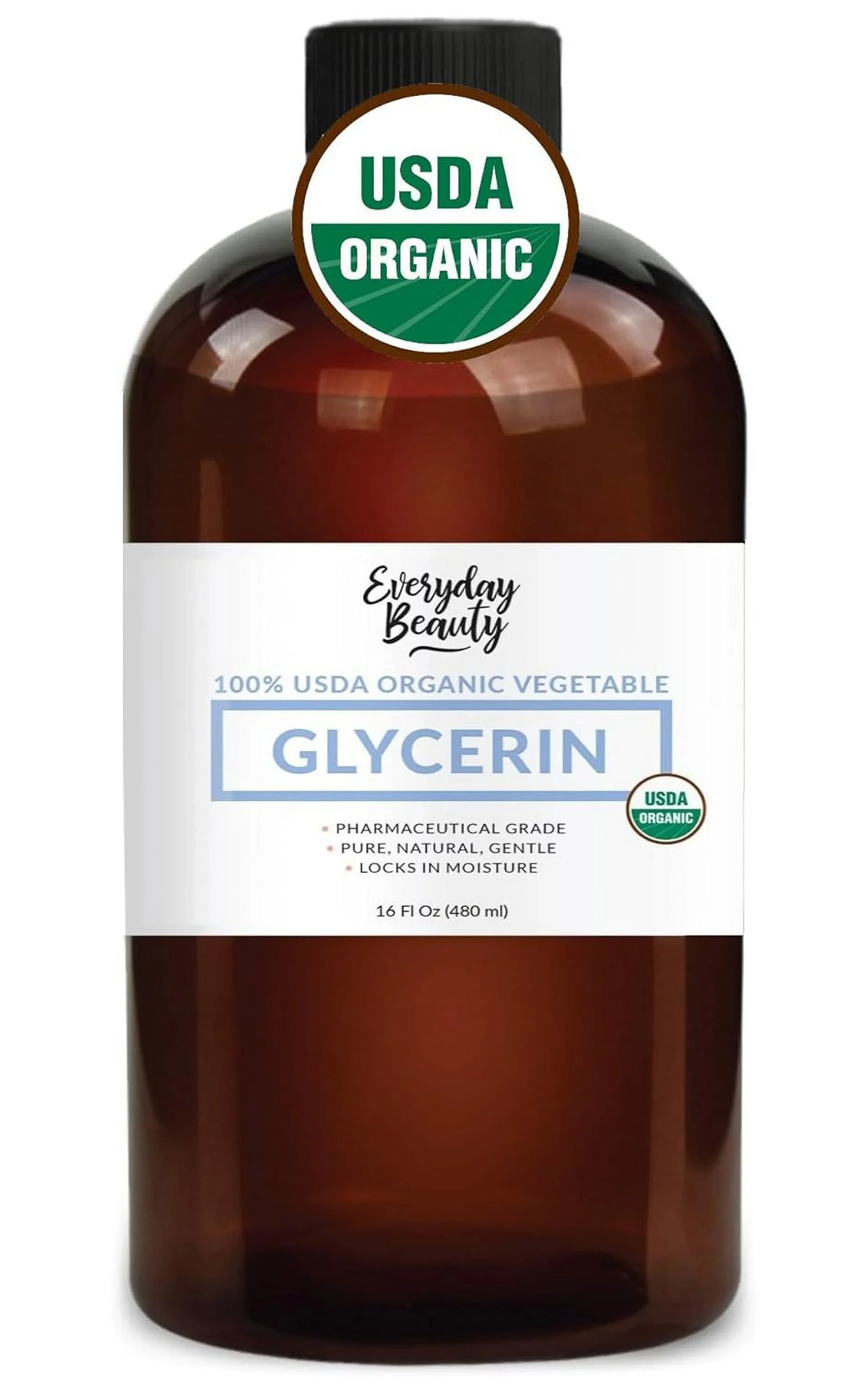 100% Organic Glycerin –  Certified - Perfect for  Beauty Products, Crafts, and Formulations – Derived From Coconut – Skin and Hair Moisturizer for Deep Hydration – 16 Fl Oz