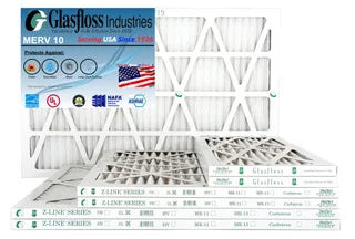 Glasfloss 22x22x1 -  10 -Qty:6 - Furnace Air Filter - Made in  (Actual Size: 21.5 x 21.5x7/8 inch)