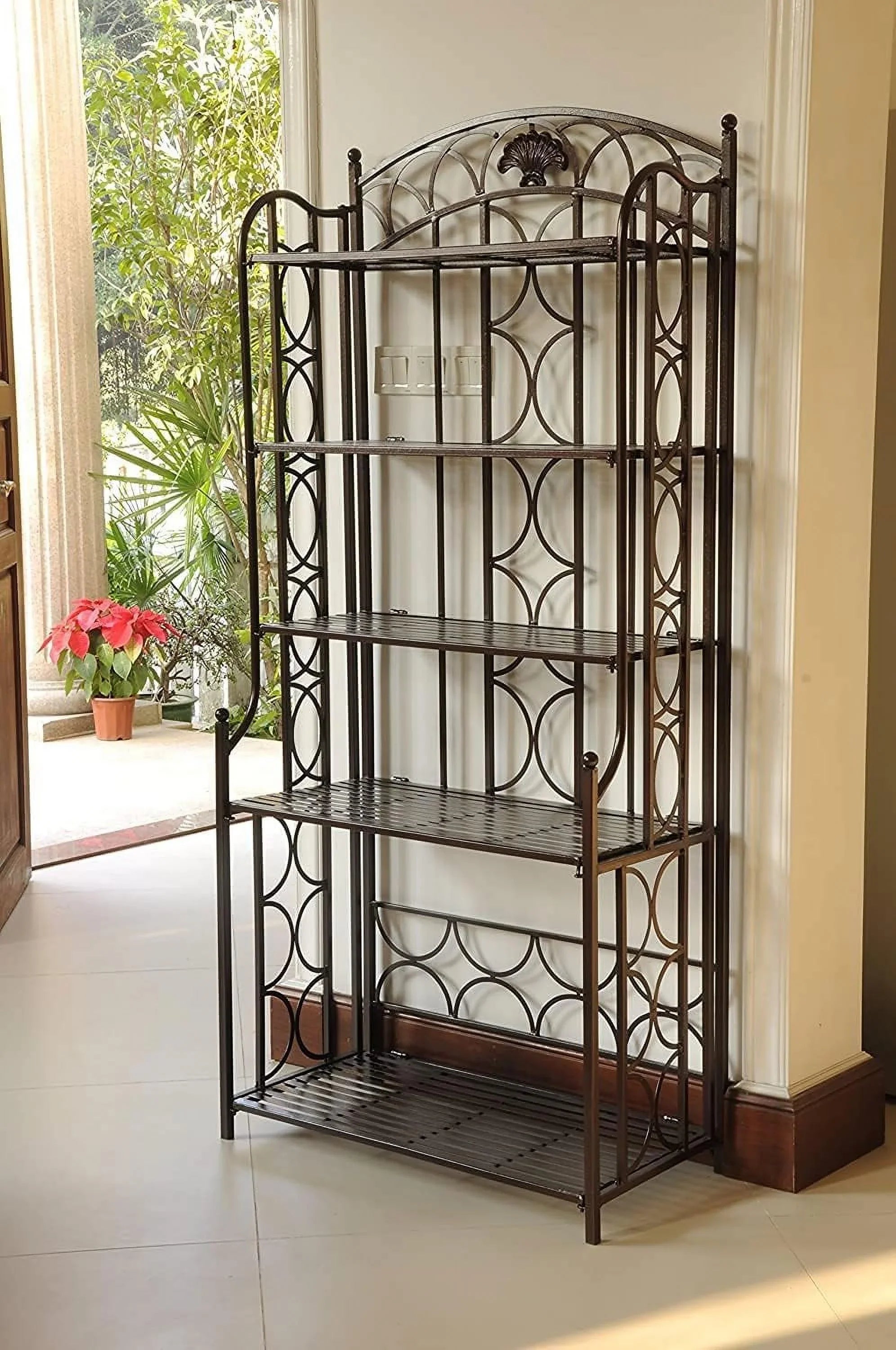 Iron Indoor/Outdoor Bakers Rack Space-Efficient For Cooling Baked Goods, Kitchen, Pantry Or Dining Area Allows For Good Ventilation, 70"   32"   4"