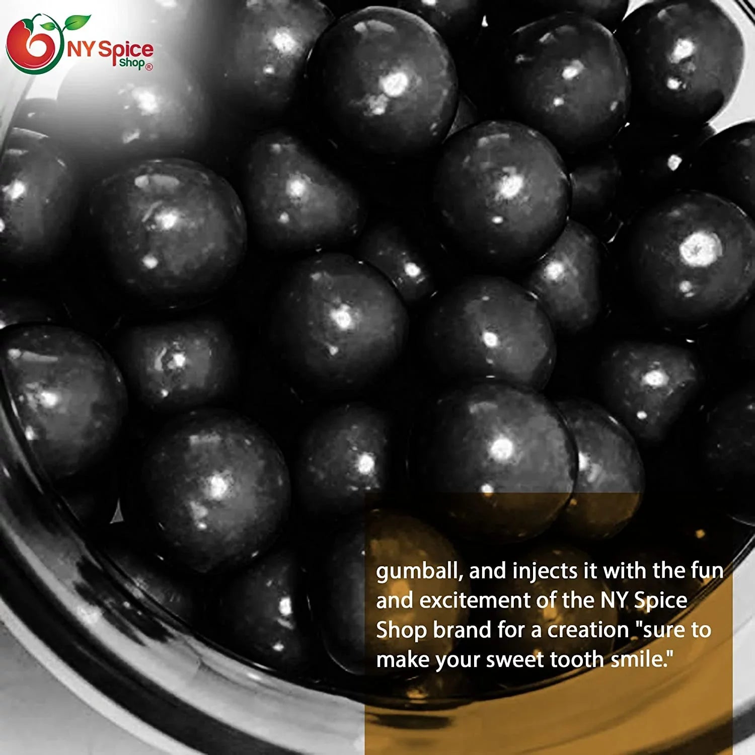 Black Gumballs - 5 Pound - Approx. 50 Pieces Per Pound - Tutti Frutti Flavor