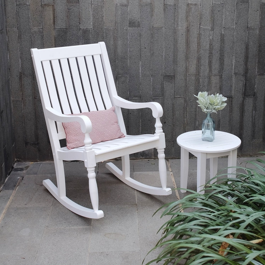 cambridge casual lyon white mahogany porch rocker