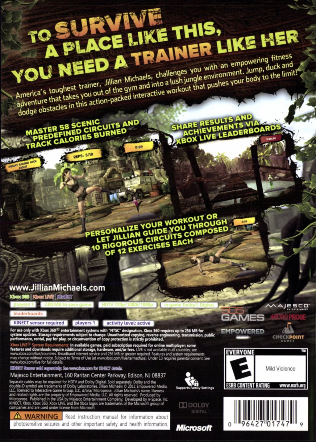 Jillian Michaels Fitness Adventure - Xbox 360