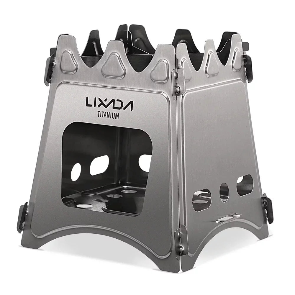 Lixada Compact Folding Wood Stove - Ideal for  Camping, Cooking, and Picnicking