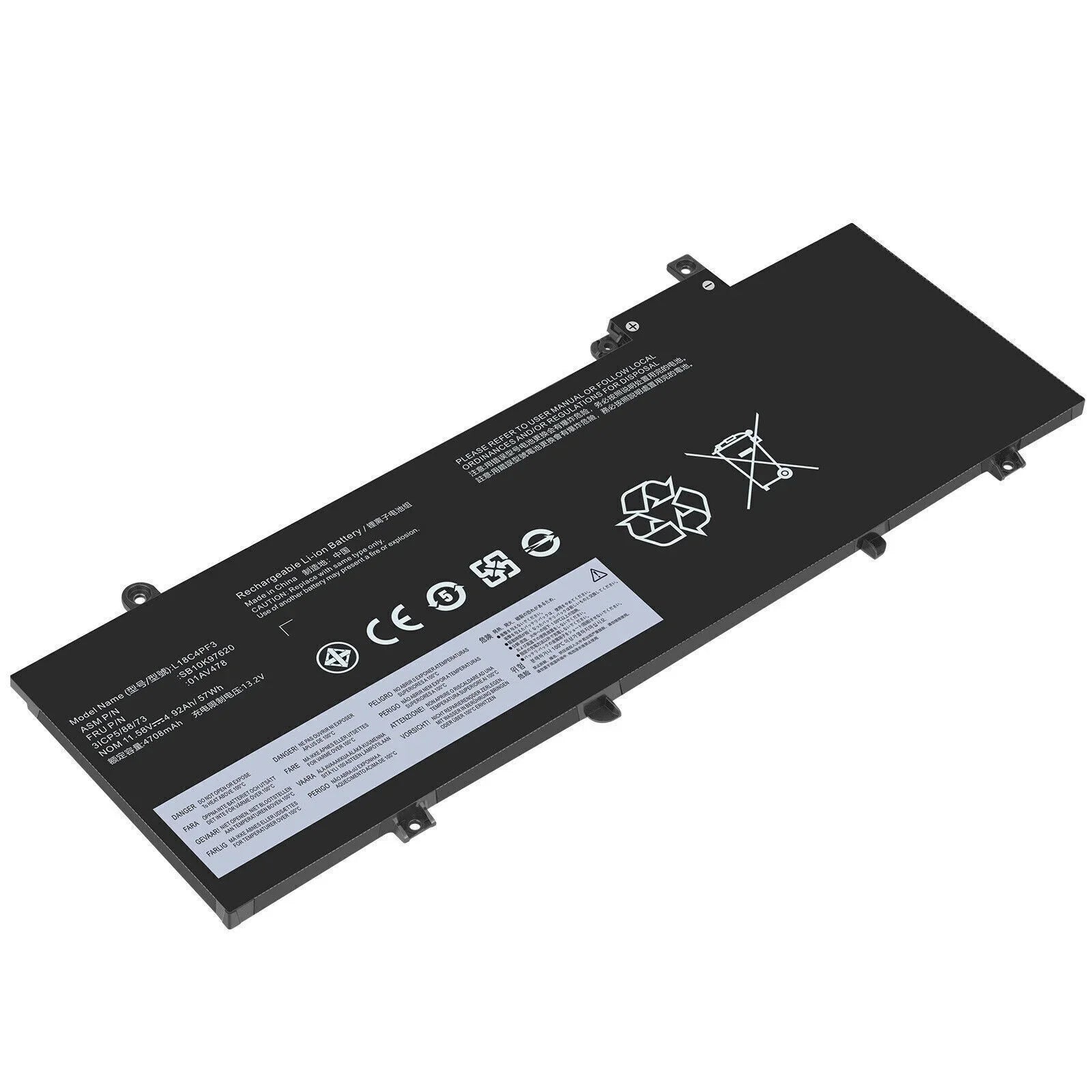 57Wh  Battery For Lenovo ThinkPad