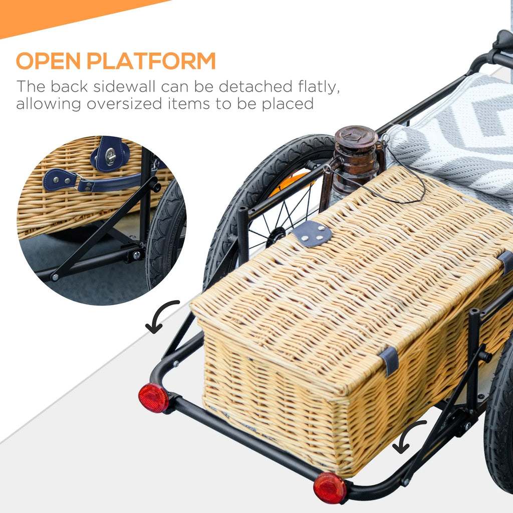 Aosom Bike Trailer Wagon with Removable Storage Box, No Bottom
