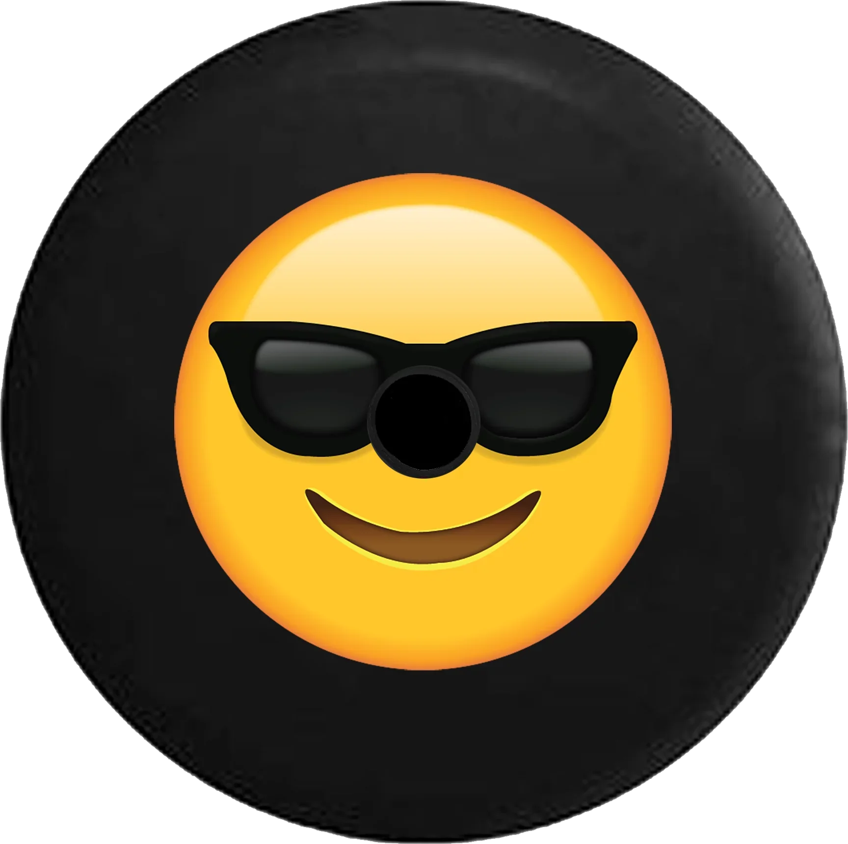 2018 2019 Wrangler  Backup Camera Text Emoji Smiling Face Sunglasses Cool Summer Spare Tire Cover for Jeep  32 Inch