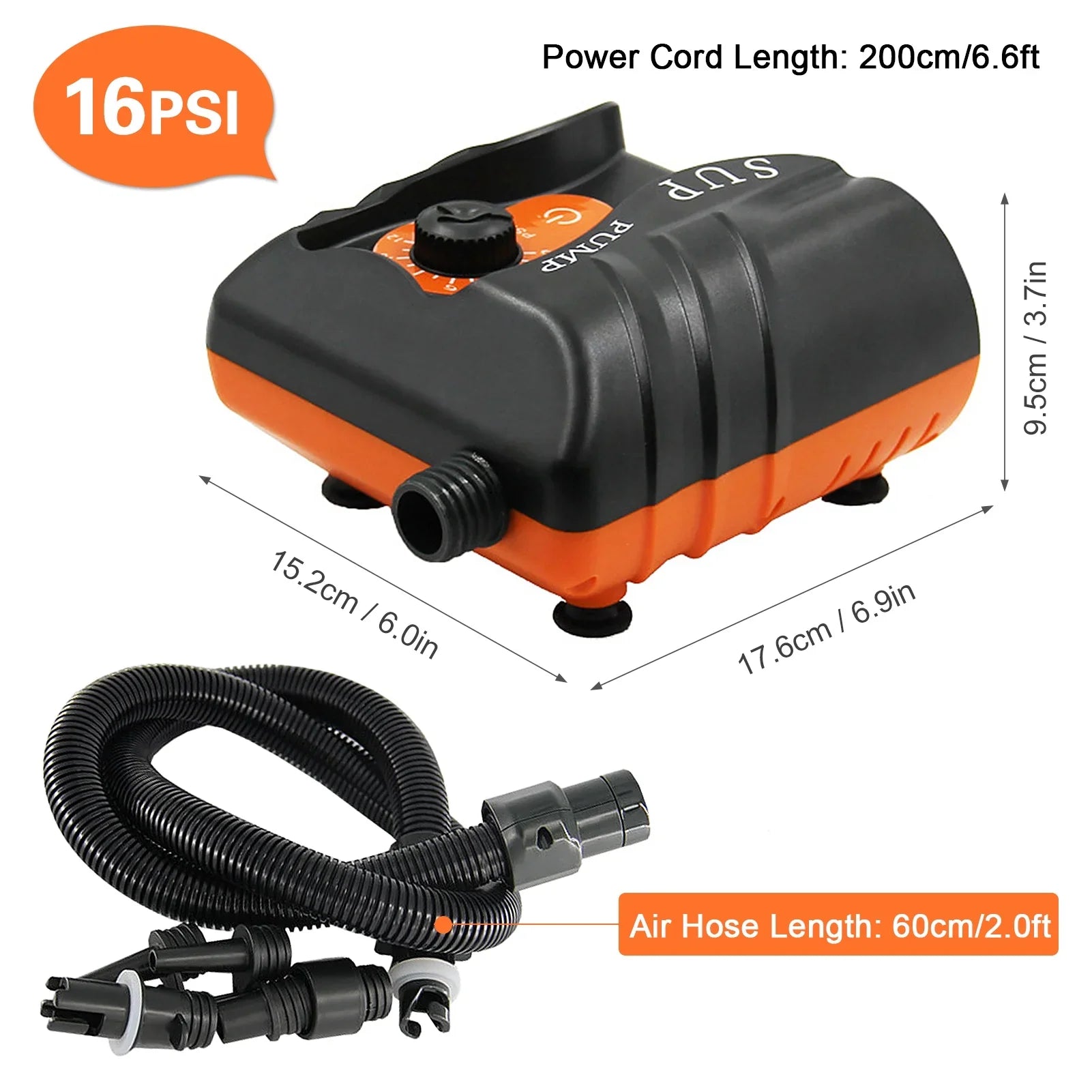 Inflation Pump,And Boat 16psi Inflation Pump With 6pcs With 6pcs Nozzles InflatableAnd Air Pump 6pcs Nozzles Inflatable Siuke Pump Boat 16psi Laoshe Pump Huiop 16psi Jinmie