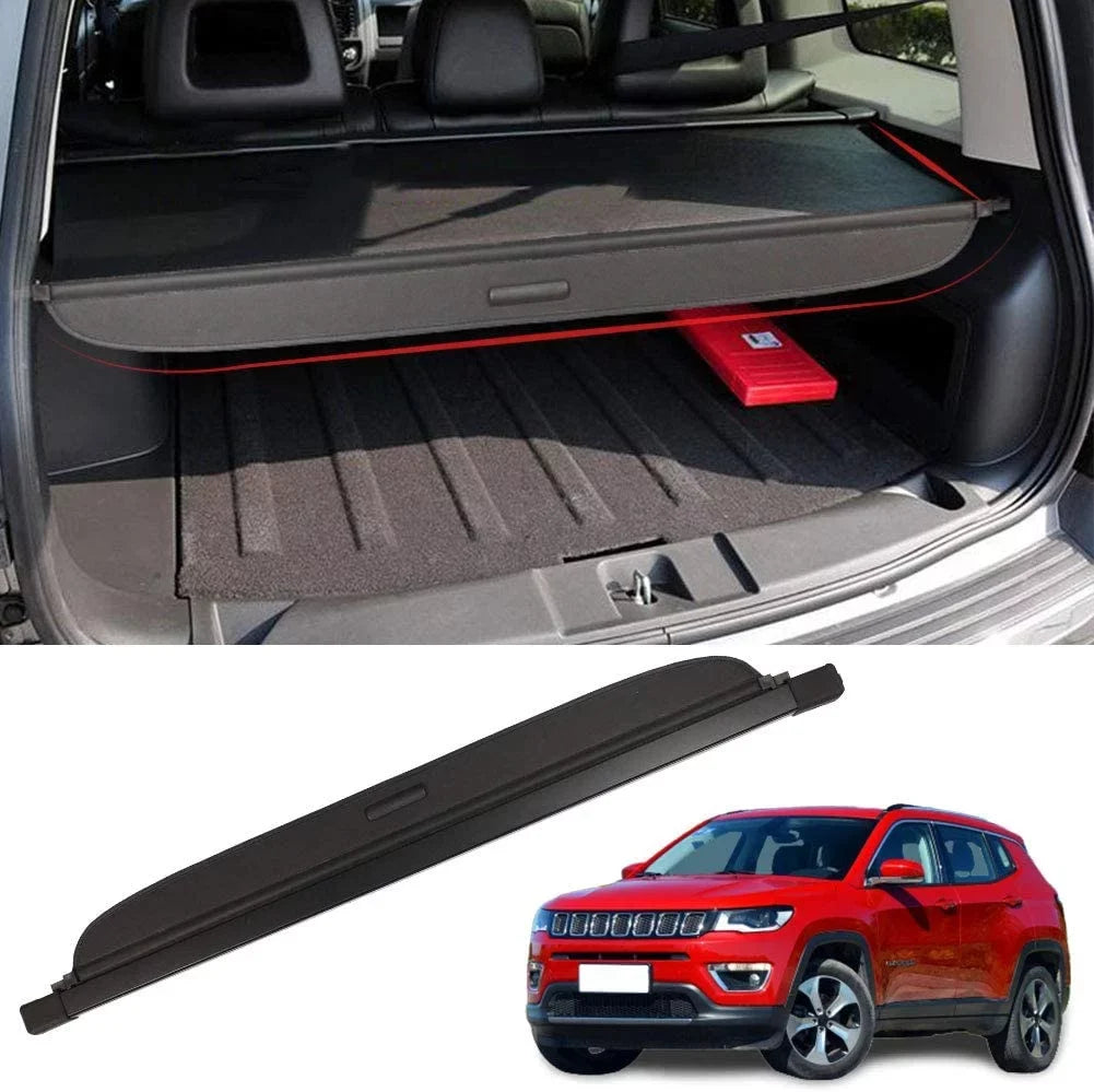 Fit Jeep Compass Patriot 2007-2016 Retractable Cargo Cover for 2007 2008 2009 2010 2011 2012 2013 2014 2015 2016 Jeep Patriot Compass  Accessory Black Rear Trunk Security Shade Cover