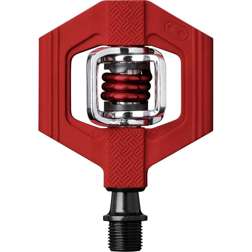 Crankbrothers Candy 1 Bike Pedals (Red) with Cleats and Shoe Shields Bundle