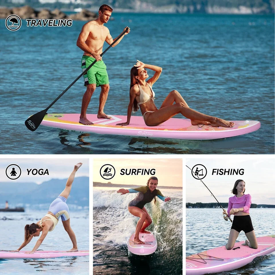 11FT Stand Up Paddle Board Inflatable  Surfboard Complete Kit with Kayak Seat