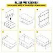 Wall Mount Drill Organizer, 5 Drill Slots, 2-Shelf Tool Storage, Polished Wood
