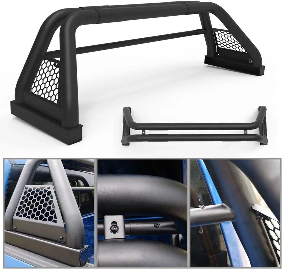 62.9-74.7" Adjustable Truck Roll Sport Bar Chase Rack Bed Bar Fit For 1999-2013 and 2019-2023 Chevy silverado/ sierra