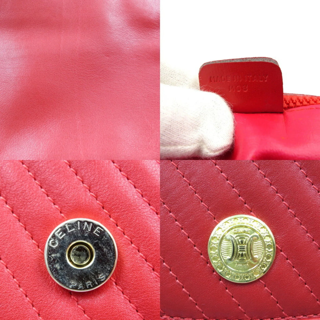 Pre-Owned Celine leather red chain shoulder bag (Good)