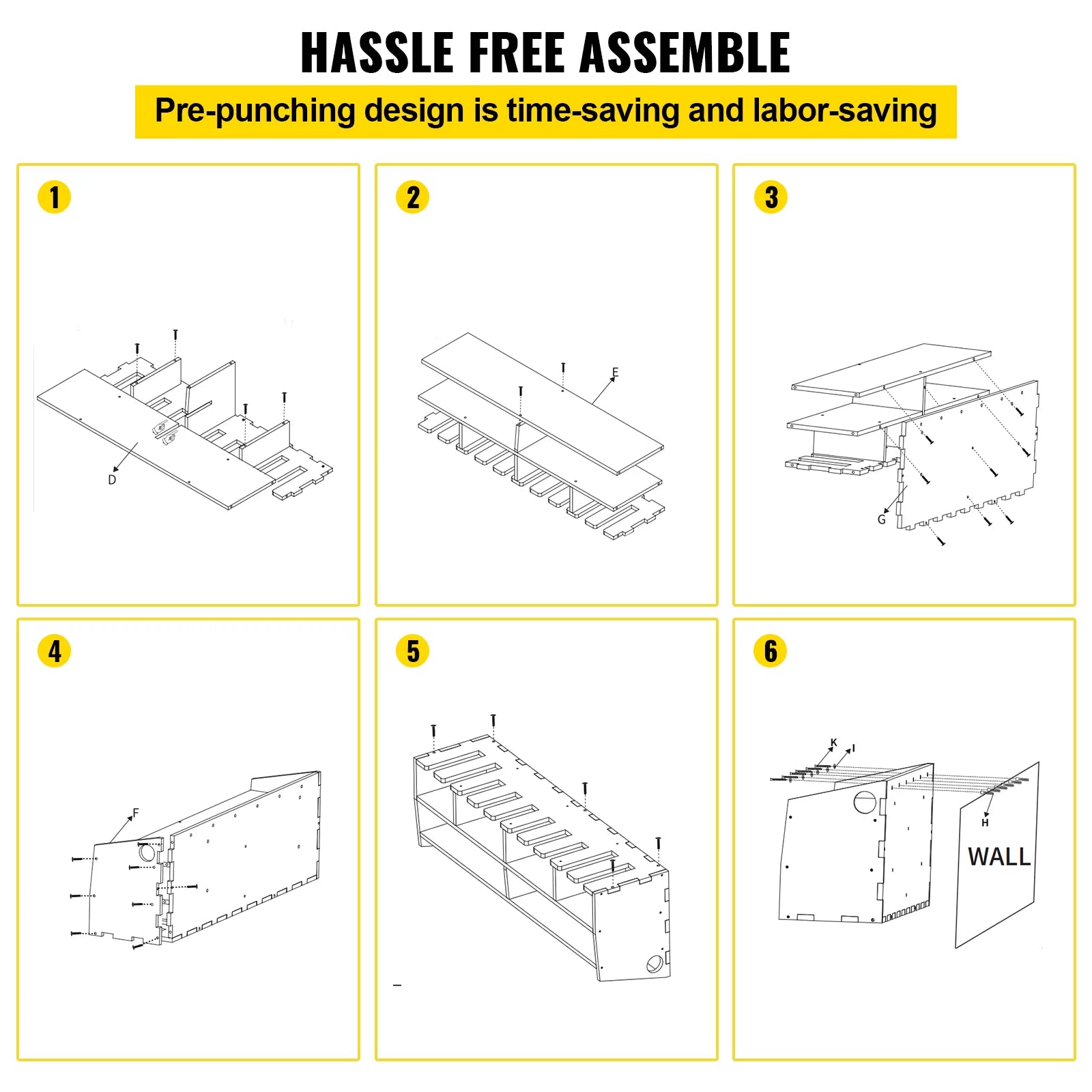 Power Tool Organizer Drill Wall Tool Holder 10 Slots 2-shelf Wall Mounted
