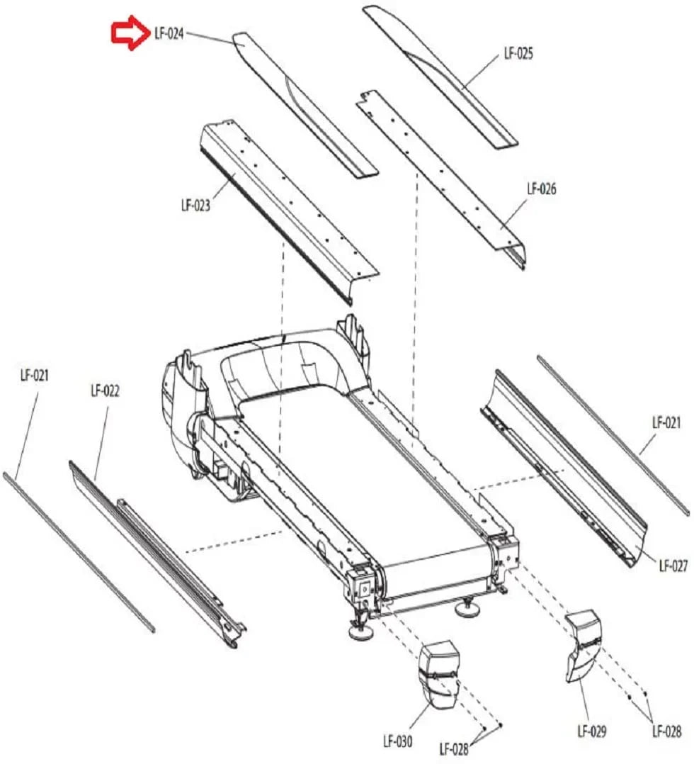 Left Rail Anti Slip 0K65-01190-2404 Works  Life Fitness Treadmill