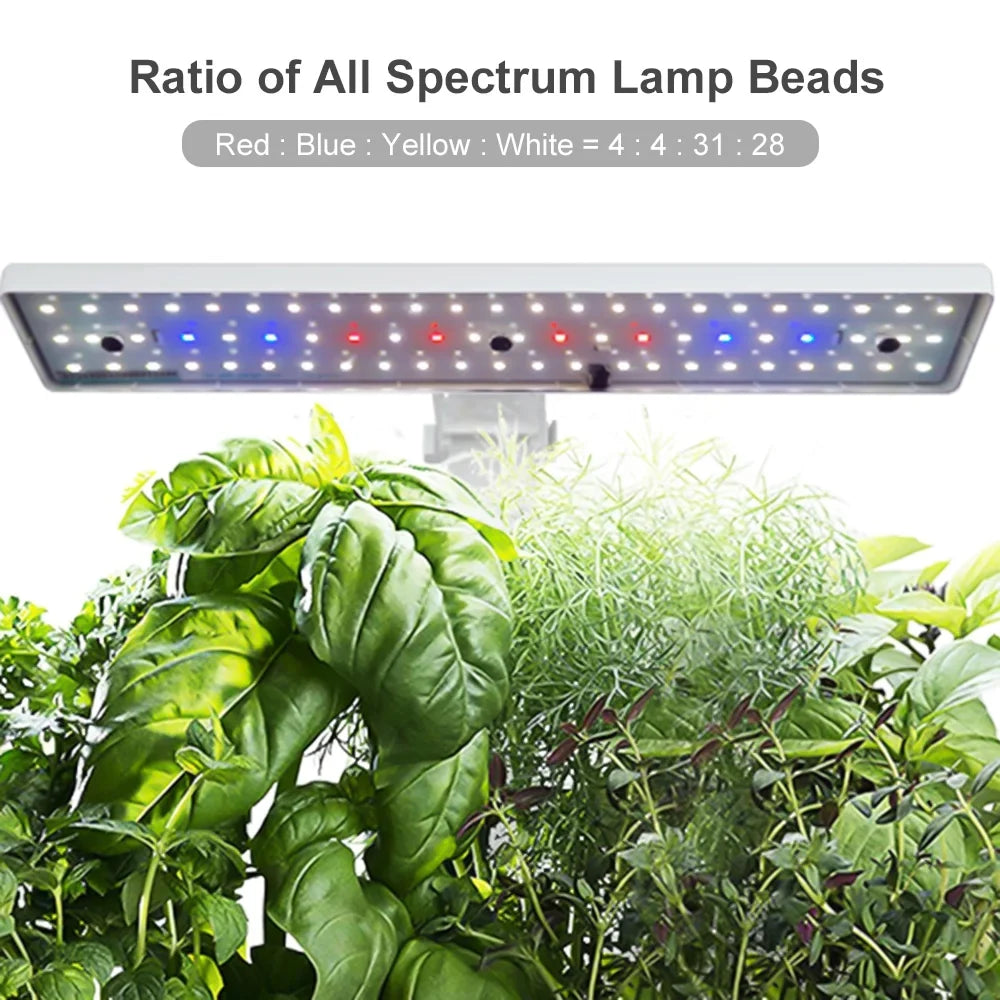 Smart Hydroponics Growing System Indoor Garden Kit 9 Pods Automatic Timing with Height Adjustable 15W  Grow Lights 2L Water Tank Smart Water Pump for Home Office Kitchen
