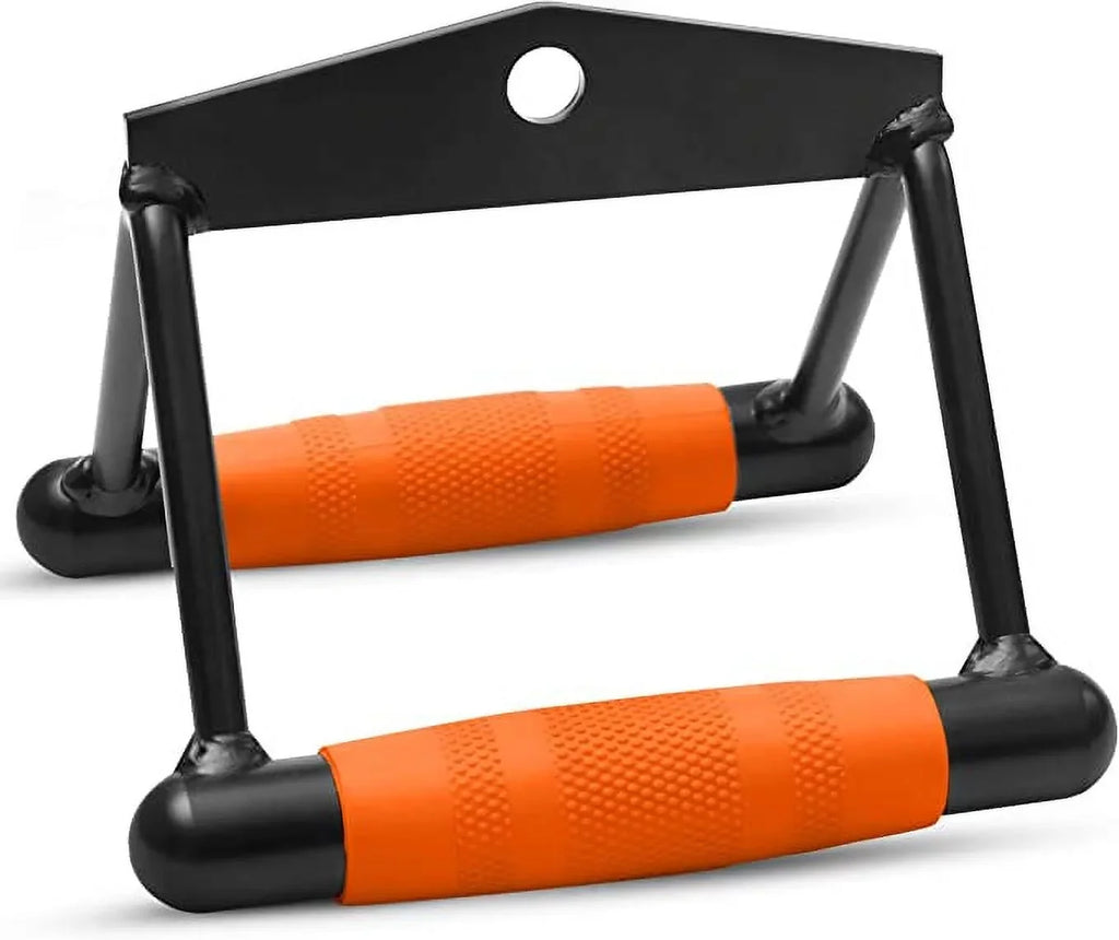 Double  Row Handle - Non Slip Handle Cable Attachment for Weight Workout with 360 Degree Rotational Knuckle, Great for Seated Row Exercises, Fit Nicely for All Cable Machine Systems