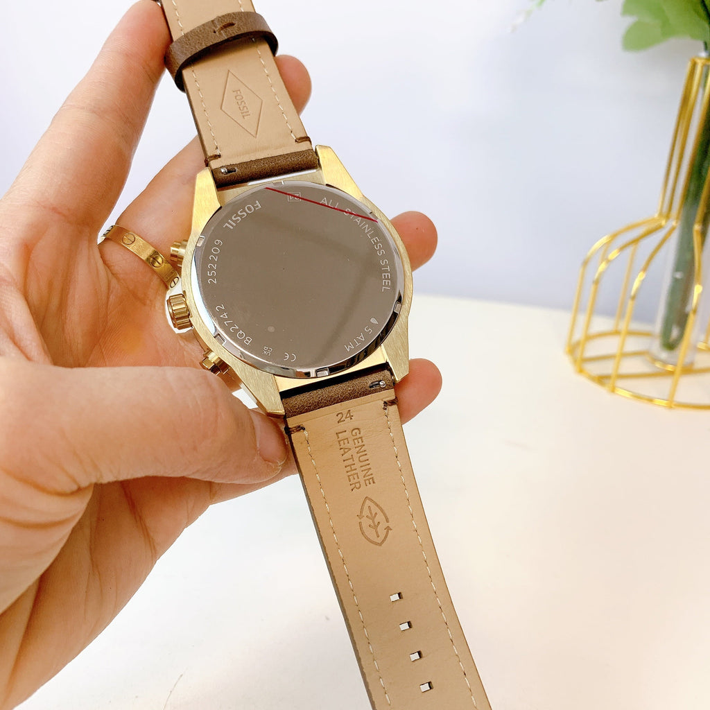Fossil  Brox Multifunction Medium Brown Leather Watch