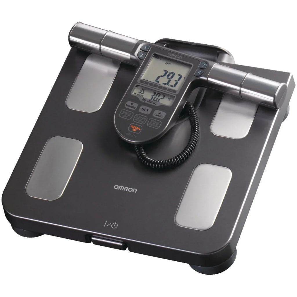 GoFit -65 Ball Exercise Ball with Pump (65 cm; White) and Omron -514C Full-Body Composition Monitor Black Bathroom Scale