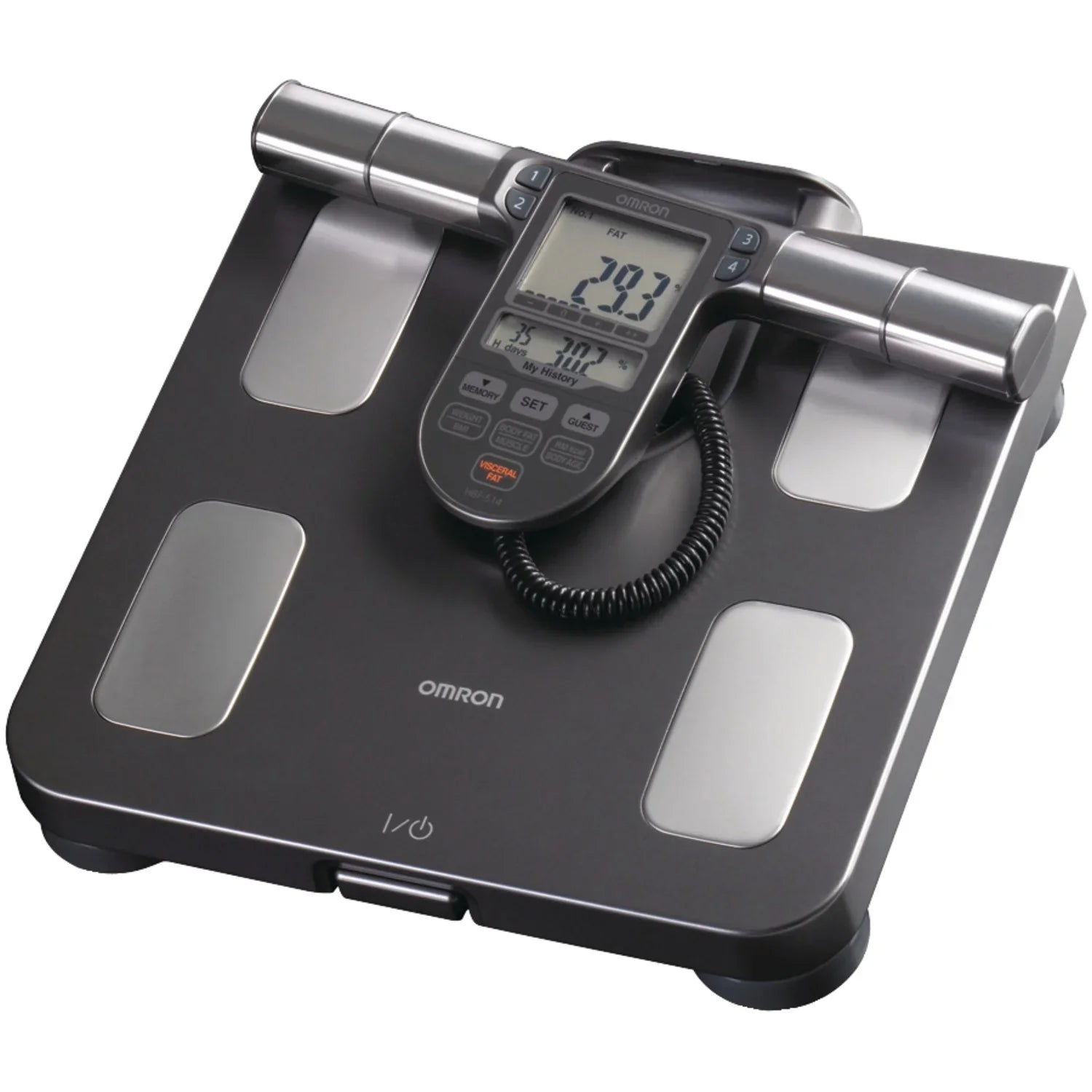 GoFit -65 Ball Exercise Ball with Pump (65 cm; White) and Omron -514C Full-Body Composition Monitor Black Bathroom Scale