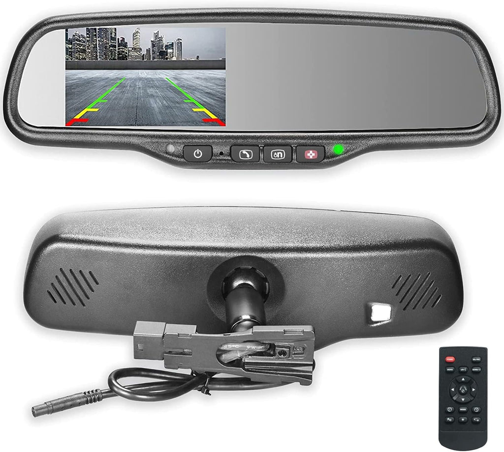 Master Tailgaters Universal  Rear View Mirror with 4.3" Auto-Adjusting Ultra Bright , OnStar Buttons, and Compatibility for All Cars