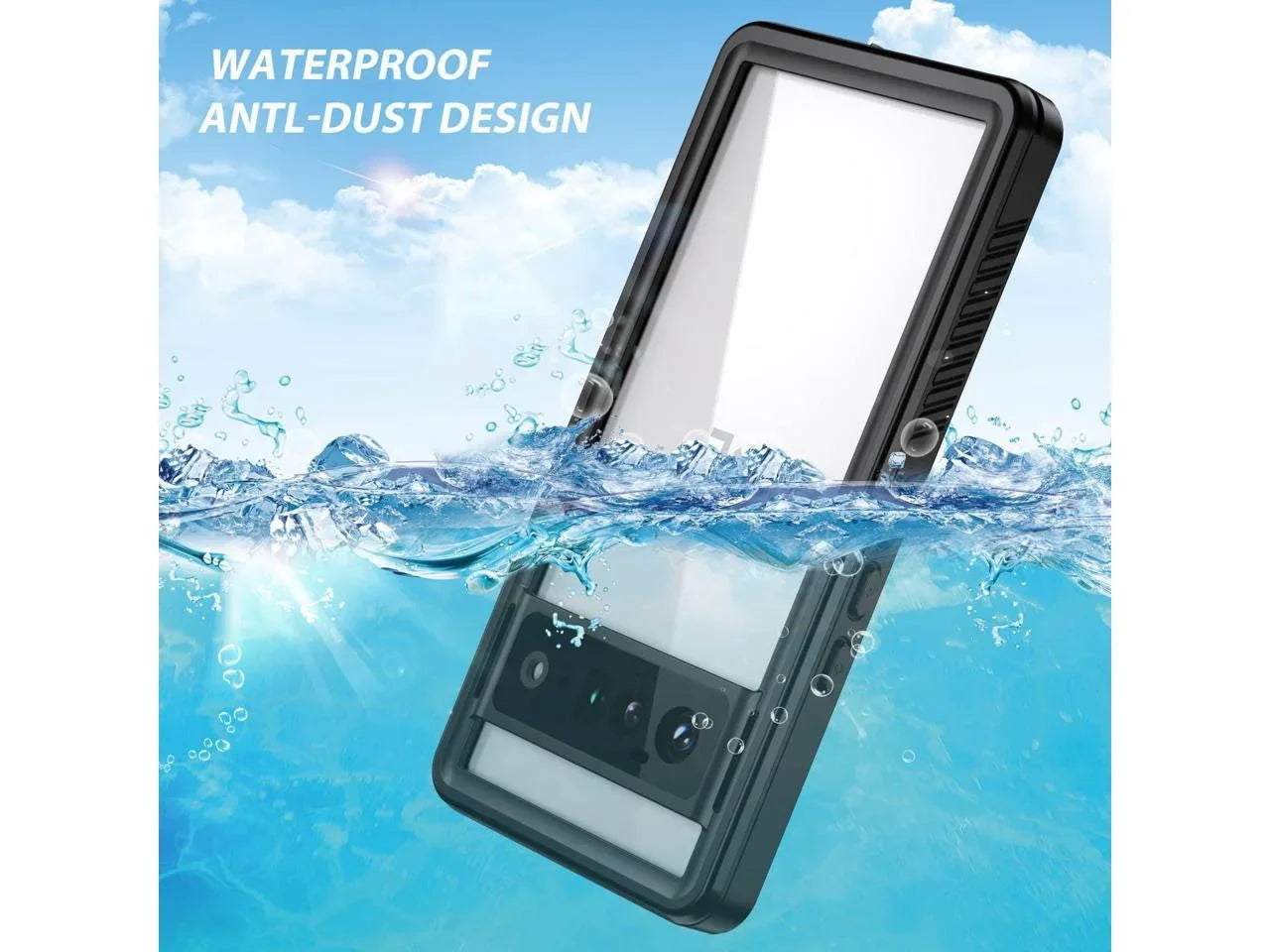 Google Pixel 6 Pro Case, Waterproof Shockproof Clear Protective Case with Built-in Screen Protector, Full Body Case Slim Cover for Pixel 6 Pro 6.71 Inches