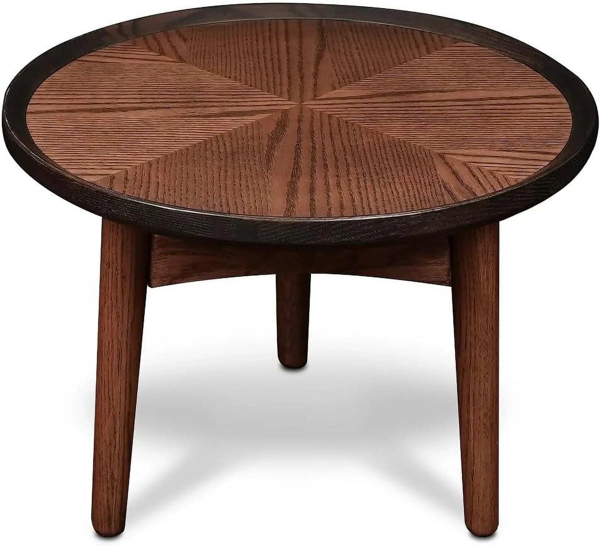 Nesting Table, Solid Oak Hardwood Structure Round Coffee Table & Side Table with Solid Wood Feet for Living Room, Bedroom, Balcony - Standard