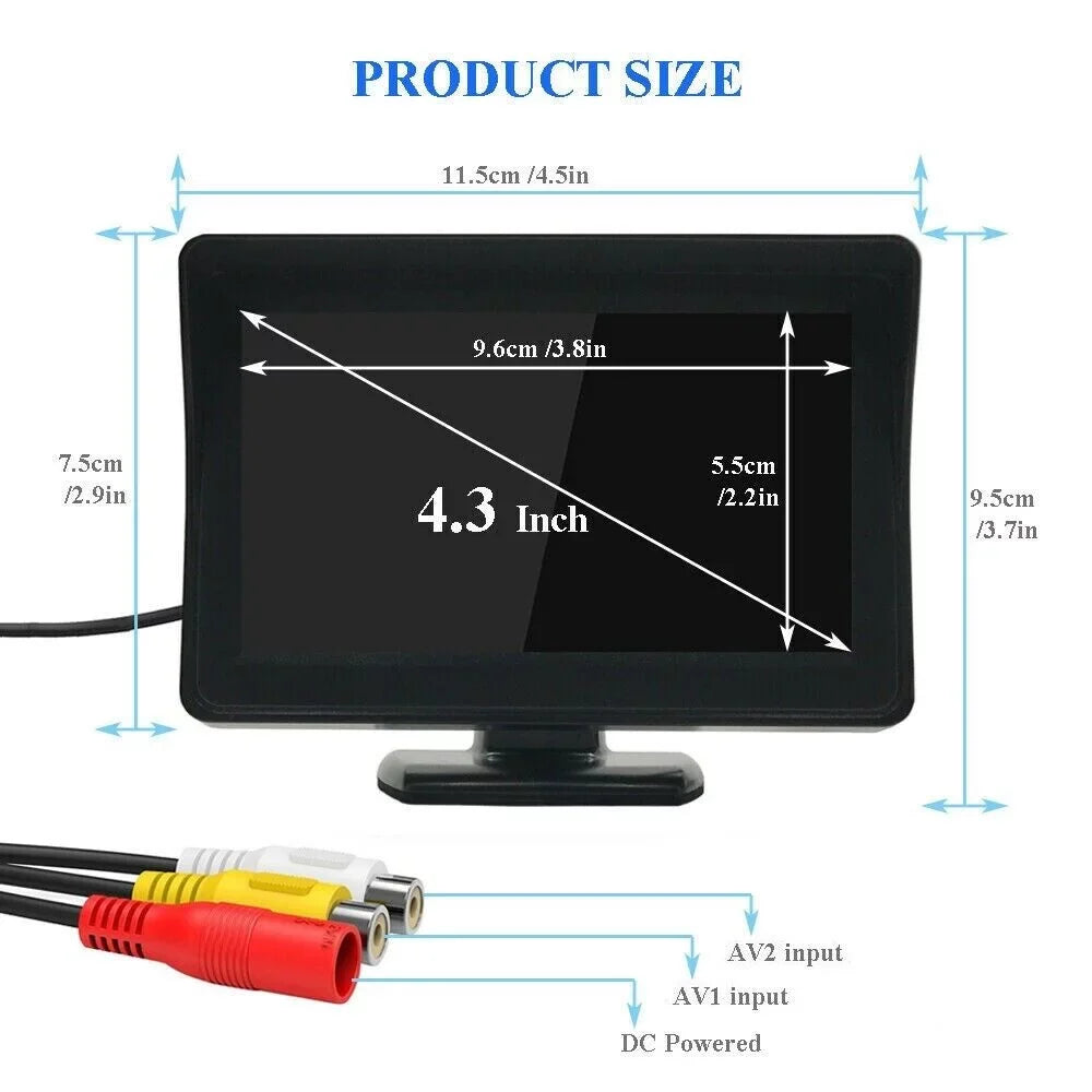 Wireless Car Backup Camera Rear View  Parking System Night Vision+ 4.3 Monitor