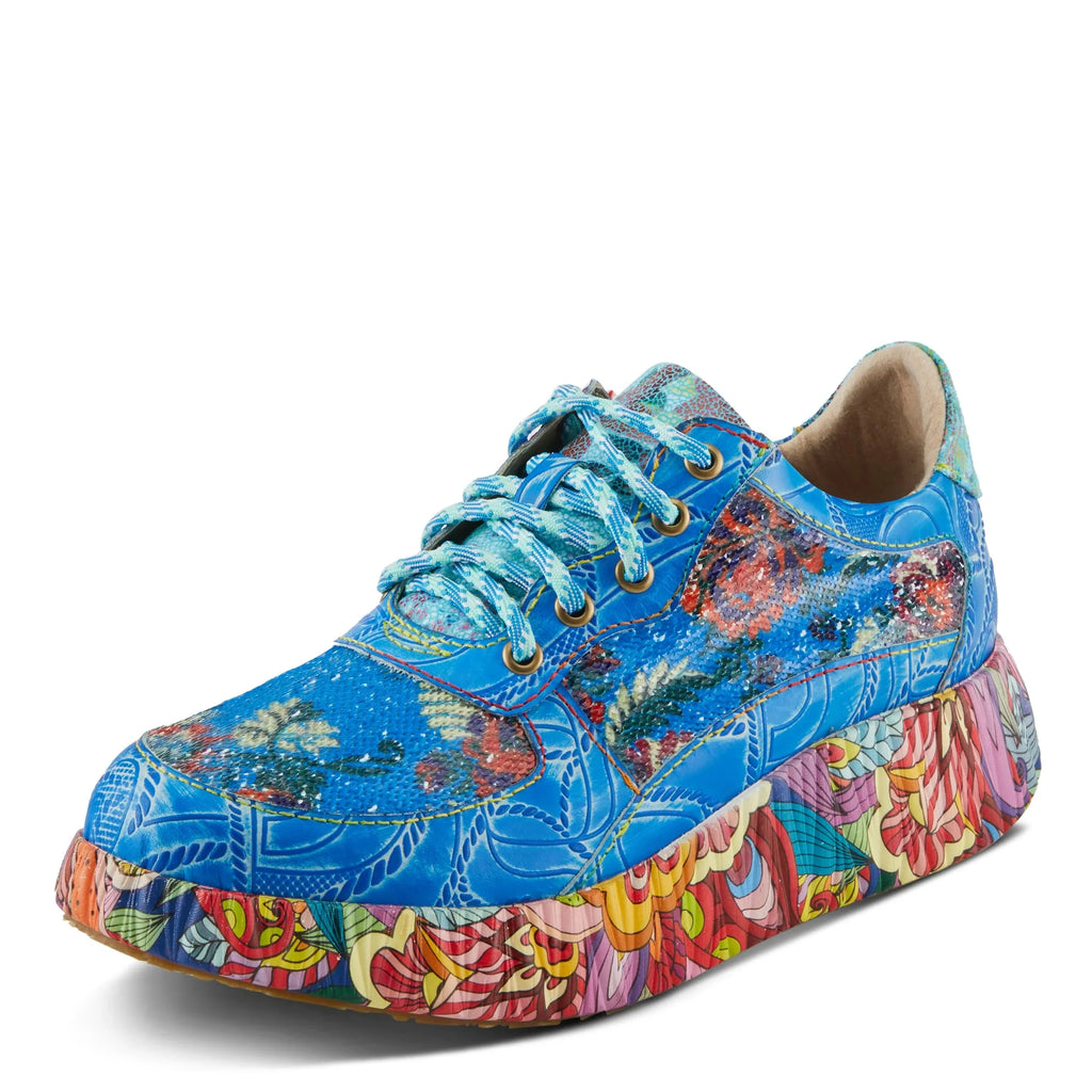 Spring Step 'Artiste Women's  Multicolored Fashion Sneakers | Unique Energetic Patterns Blue Multi  42 /  10.5-11