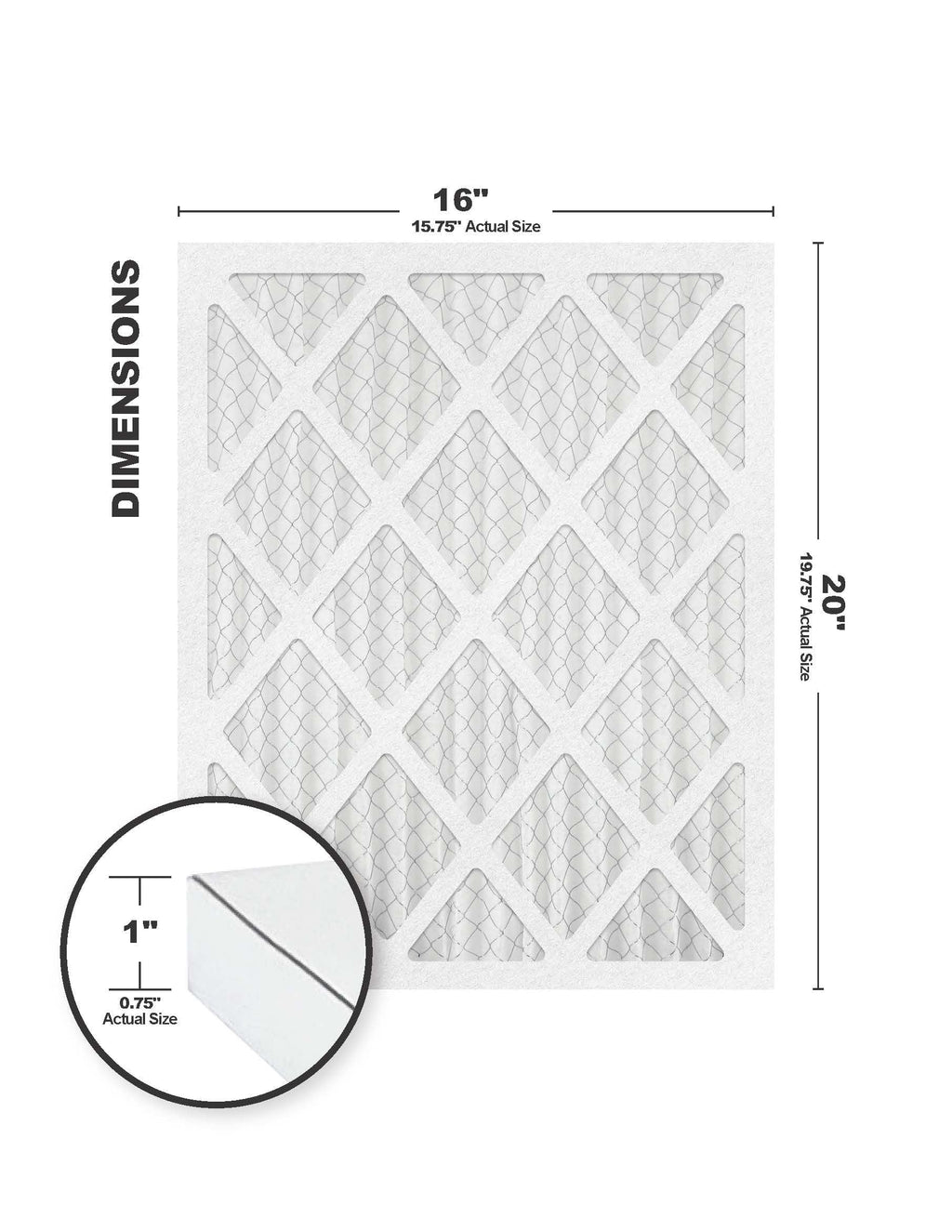 16x20x1  8 Air Filter/Furnace Filters (4 Pack)