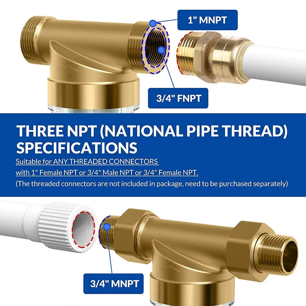 Whole House Water Pre-Filter System Reusable Spin Down Sediment Filter sewage