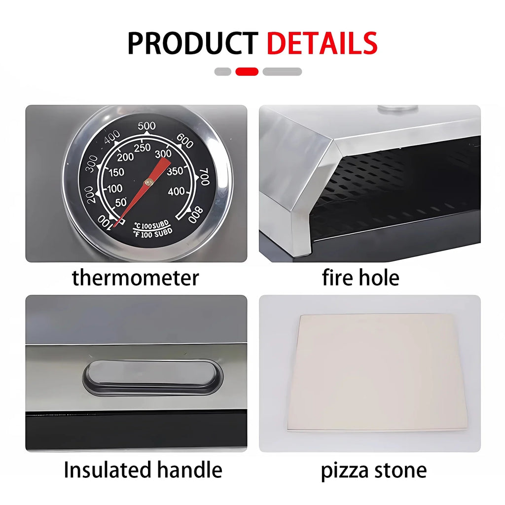 Grill Top Pizza Oven, Fits On Any Charcoal & Gas  Grill, Portable Pizza Oven, Easy Carry Handles, Home-made  Pizza Oven