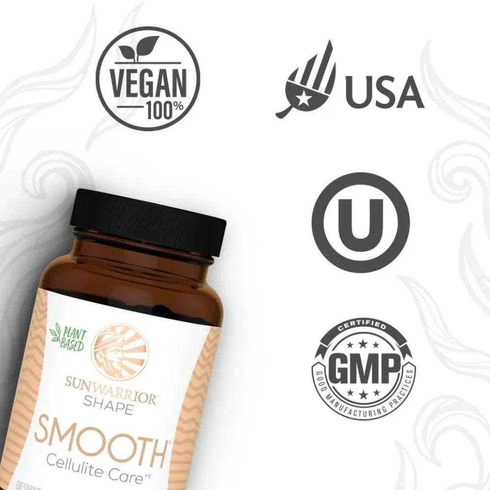 Sunwarrior Vegan Smooth Cellulite Care | Skin Care Supplements with Hyaluronic Acid Vitamin  Capsules, 30 Ct