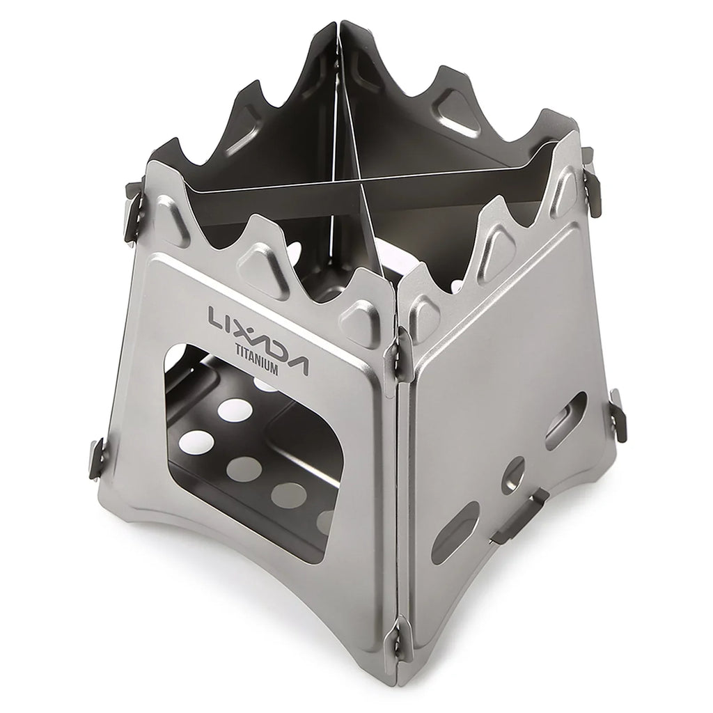 Lixada Compact Folding Wood Stove - Ideal for  Camping, Cooking, and Picnicking