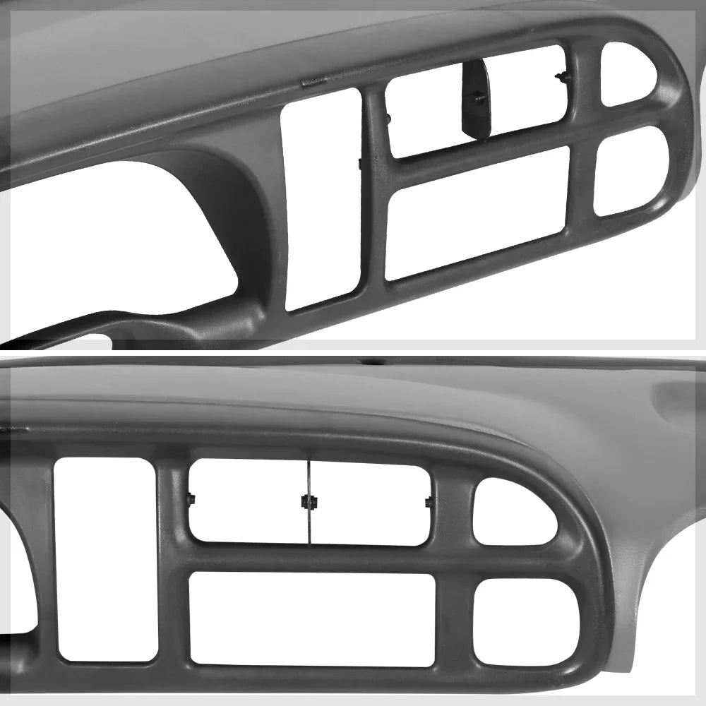 Grey Dash Board Cap Cover Bezel Overlay+Instrument Bezel Kit for 98-02 Dodge Ram Fits select: 1998-2001   1500, 1998-2002   2500