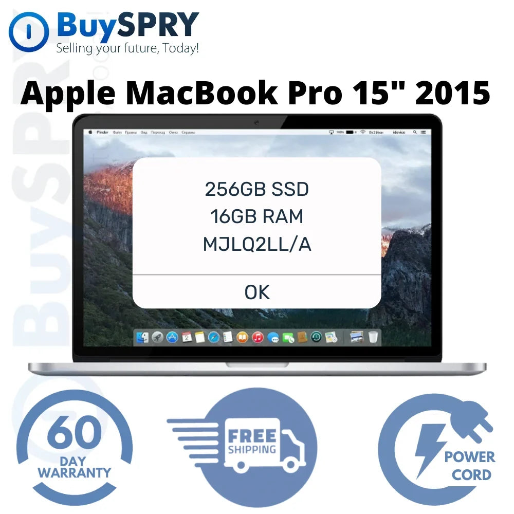 Restored Apple MacBook Pro Retina Core i7 2.2GHz 16GB  512GB  15" / (Refurbished)