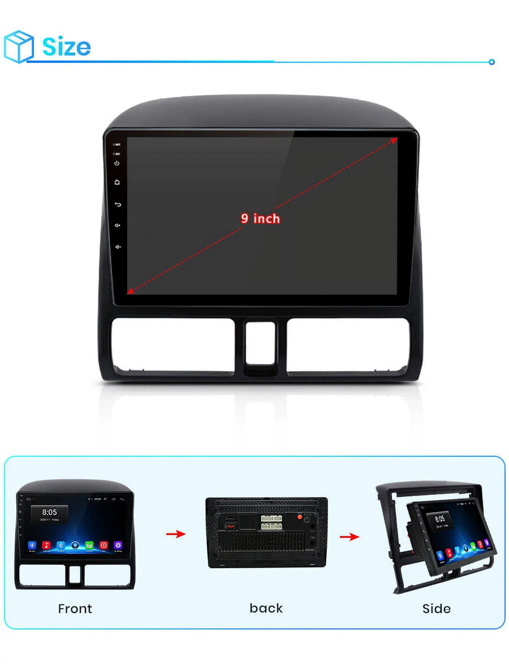 Carplay Car Stereo Radio for Honda  2001 2002 2003 2004 2005 2006,1+32GB 9 Inch Touch Screen with Apple Android Auto  Navigator Bluetooth WiFi  Radio Mirror Link