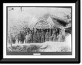 Historic Framed Print, [Group of men posed at American Red Cross station on the Grappa, Italian Front], 17-7/8" x 21-7/8"