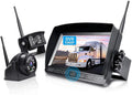 Wireless Backup Camera with 7-inch  Dual/Quad Split Touch Monitor,  Waterproof  1080P Wireless 2 Rear View Side View Camera System for  Trailer Truck 5th Wheel,