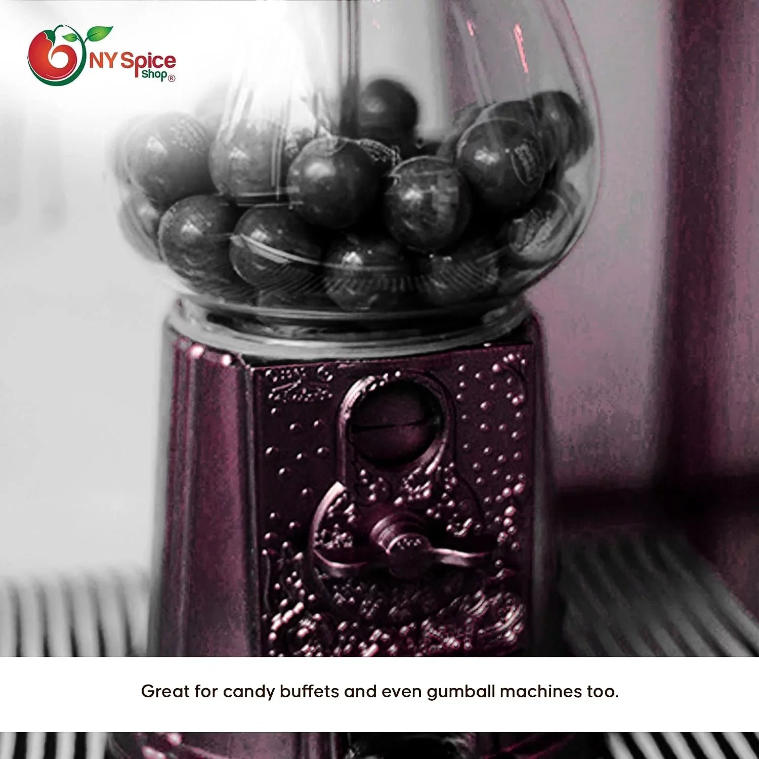 Black Gumballs - 5 Pound - Approx. 50 Pieces Per Pound - Tutti Frutti Flavor