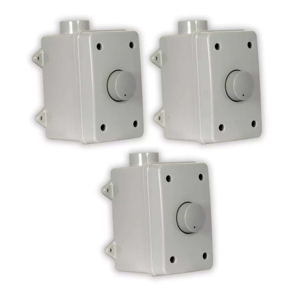 Theater Solutions  Outdoor Volume Controls Gray Weatherproof 3 Piece Set