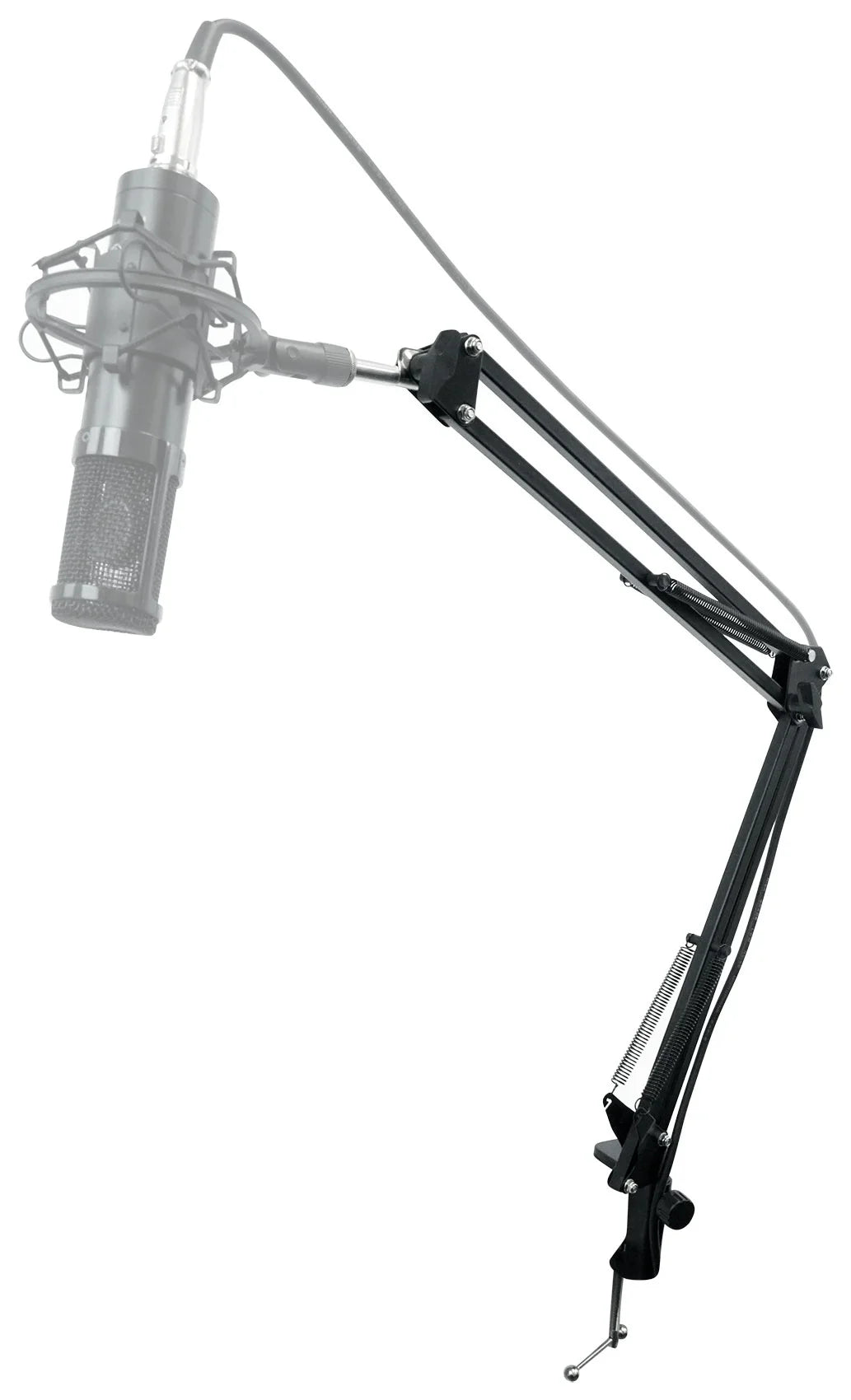 Rockville  Microphone Boom Arm Studio Podcast Mic Stand+Clamp+Pop Filter