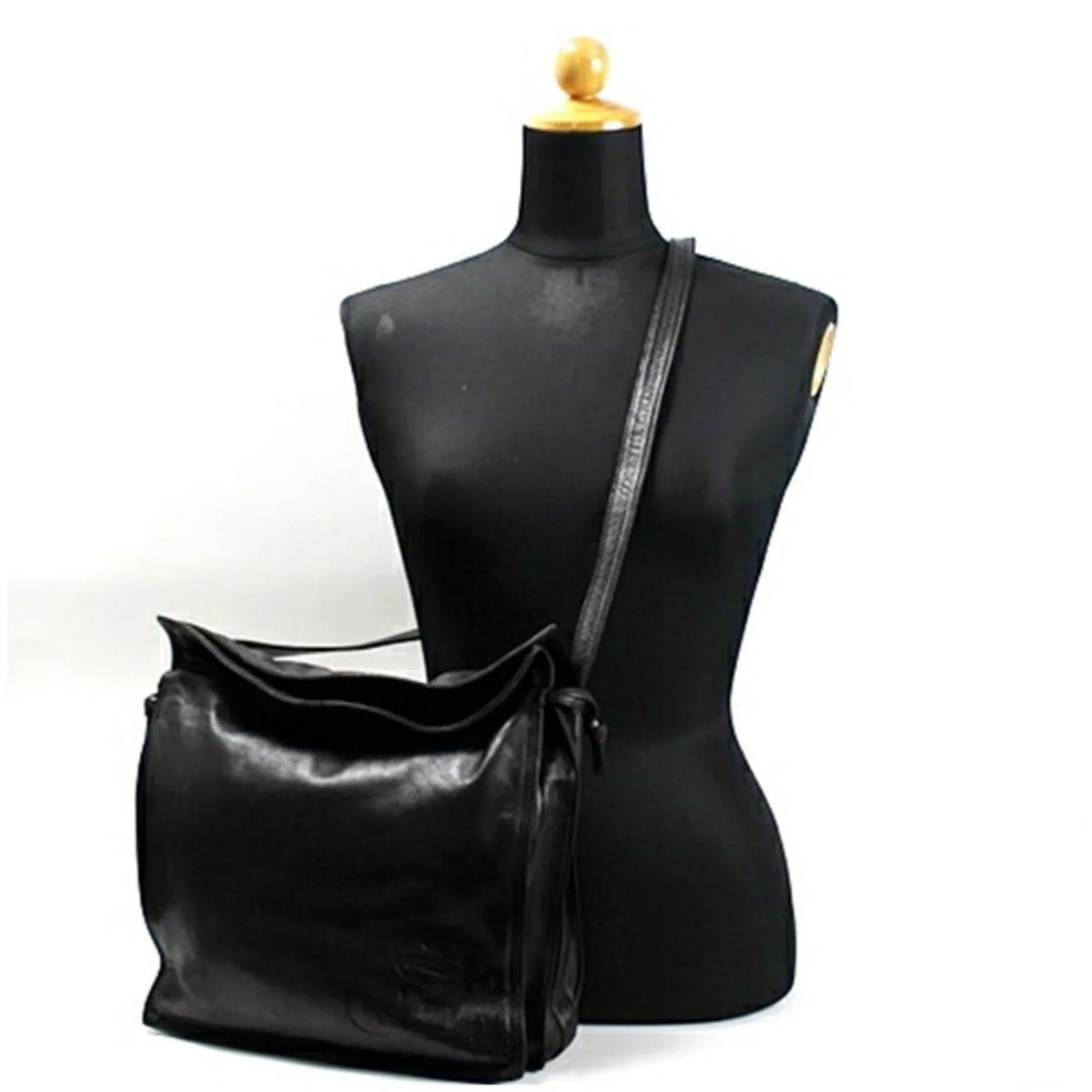 Pre-Owned  Anagram Shoulder Bag Leather Black Women's Soft (Fair)