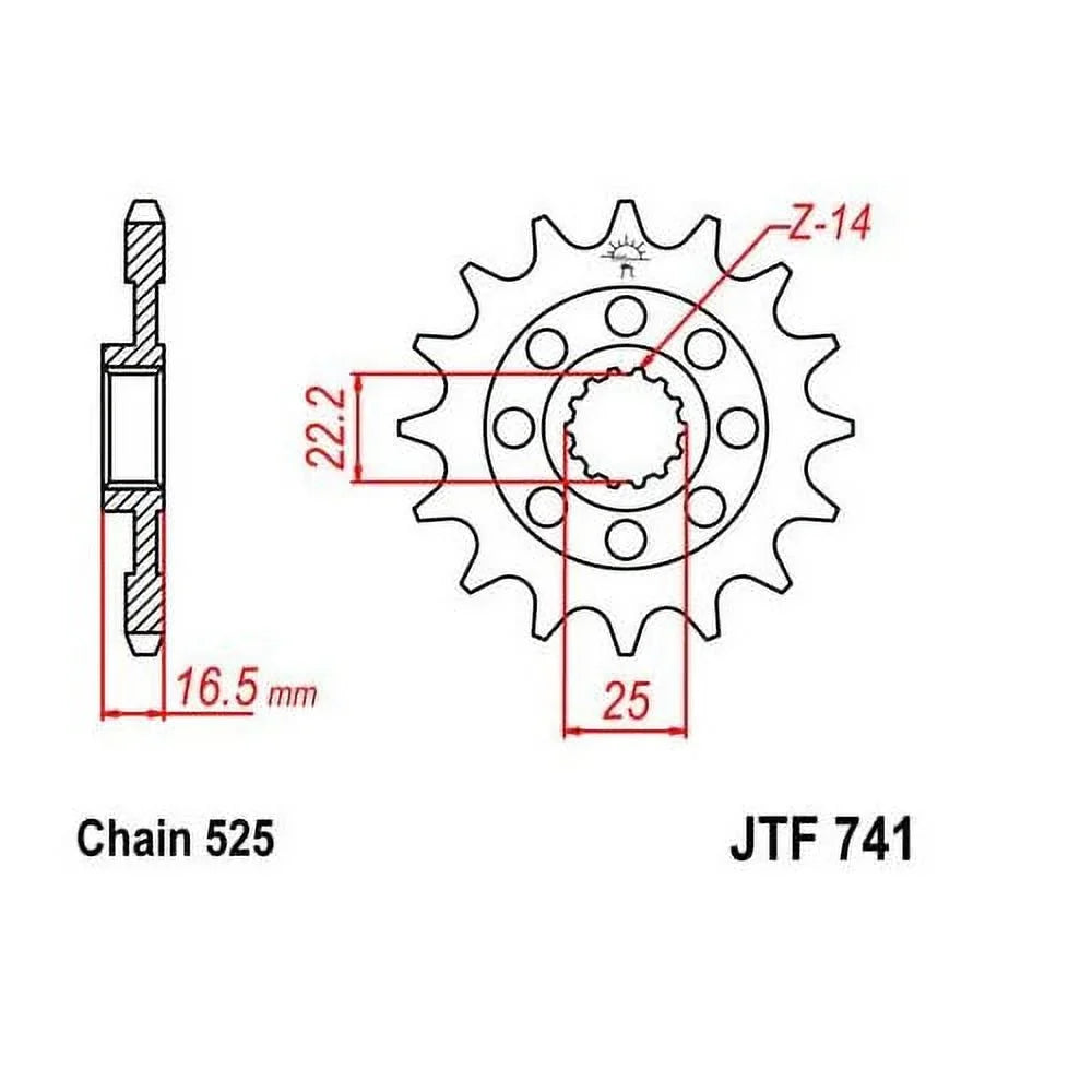 Steel Front Sprocket 14T for Street  1100 Monster Evo 2011-2013