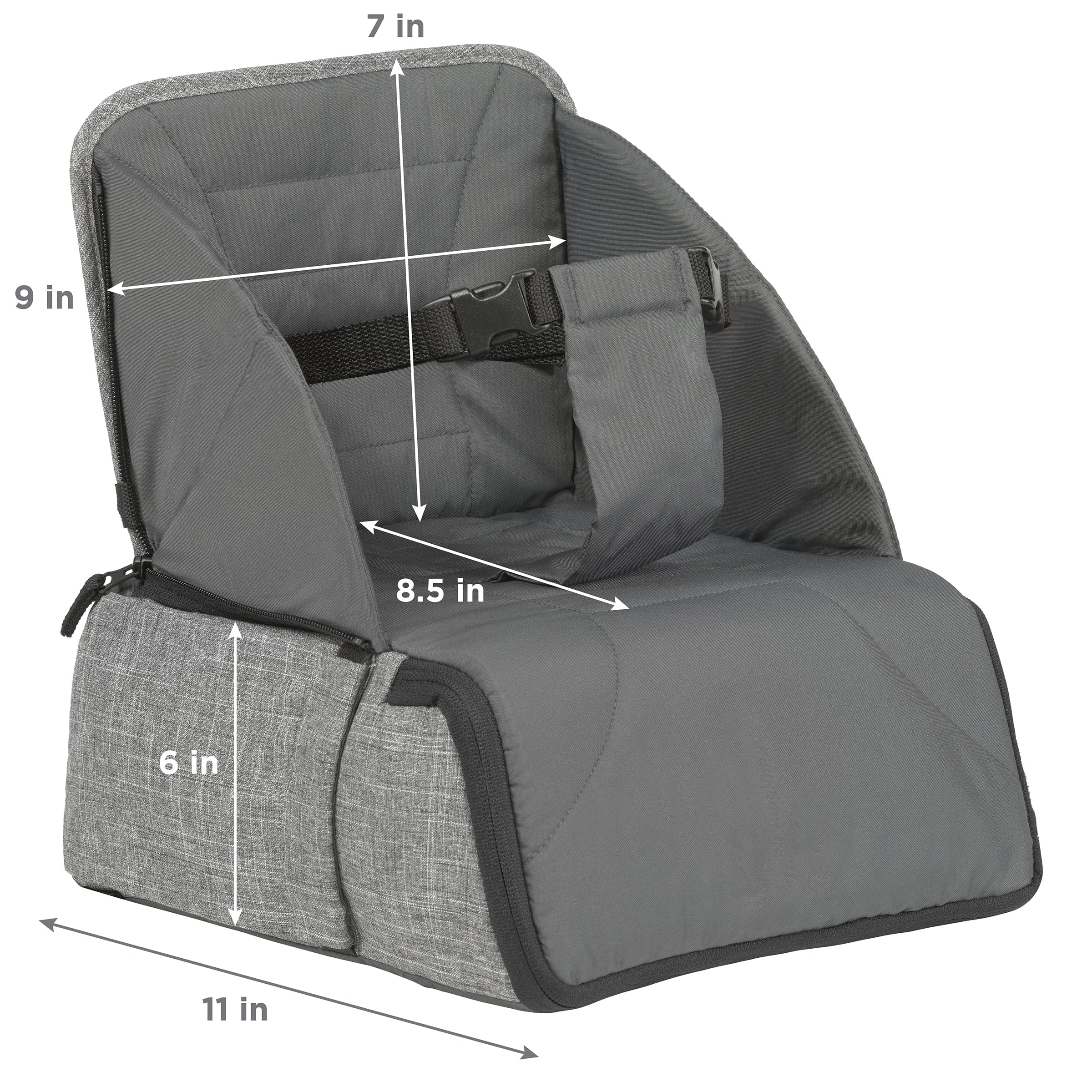 Contours Explore 2-in-1 Portable Booster Seat and Backpack Diaper Bag, Gray